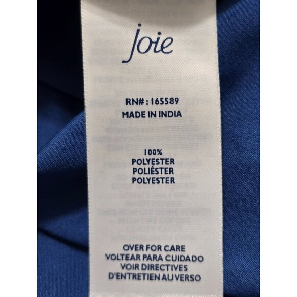 Joie Womens Blue Paisley Long Sleeve Ruffle‎ Hem Dress XXL 100% Polyester - Picture 6 of 10